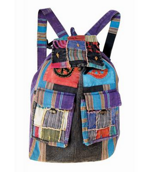 Cotton Patchwork Backpack - HalfMoonMusic
