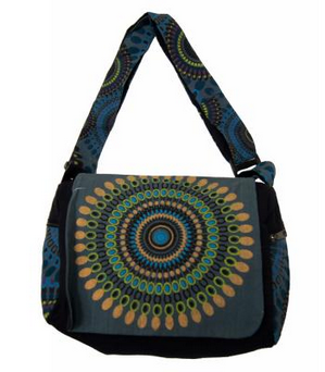 Cotton Swirl Print Messenger Bag - HalfMoonMusic