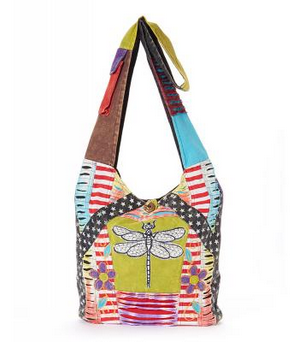 Cotton Patchwork Dragonfly Bag - HalfMoonMusic