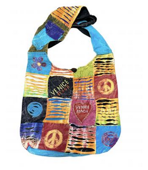Cotton Patchwork Razor Cut Venice Beach Bag - HalfMoonMusic