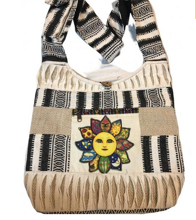 Cotton Razor Cut Patchwork Sun Bag - HalfMoonMusic