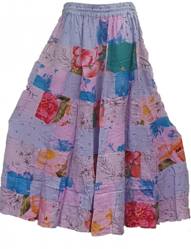 Women's Patchwork Eight Tier Maxi Skirt - HalfMoonMusic
