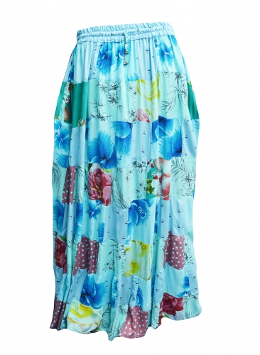 Women's Patchwork Eight Tier Maxi Skirt - HalfMoonMusic