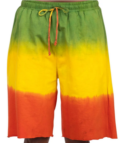 Mens Tie-Dye Rasta Terry Cloth Shorts - HalfMoonMusic