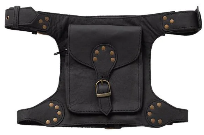 Holster Style Leather Rustic Belt Bag - HalfMoonMusic