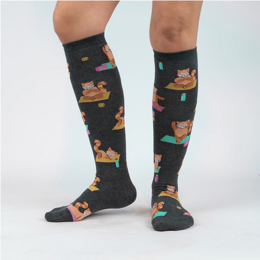 Red Panda Pose Knee High Socks - HalfMoonMusic