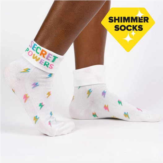 Secret Powers Turn Cuff Socks - HalfMoonMusic