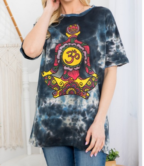 Unisex Om Mantra Meditation Man Tie-Dye T-Shirt - HalfMoonMusic