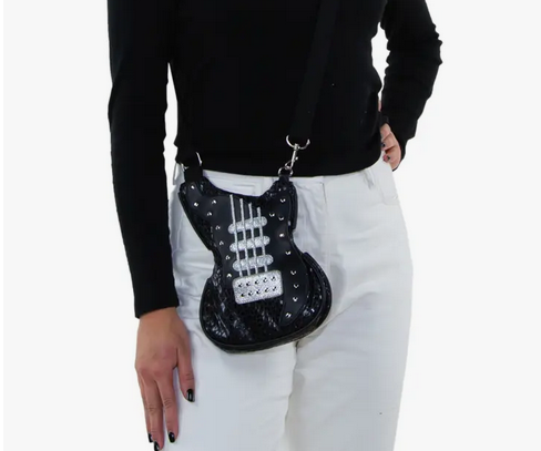 Black Guitar Crossbody Bag - HalfMoonMusic