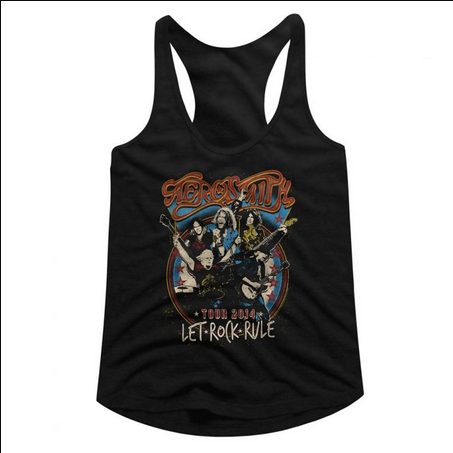 Women's Aerosmith Let Rock Rule Racerback Tank Top - HalfMoonMusic