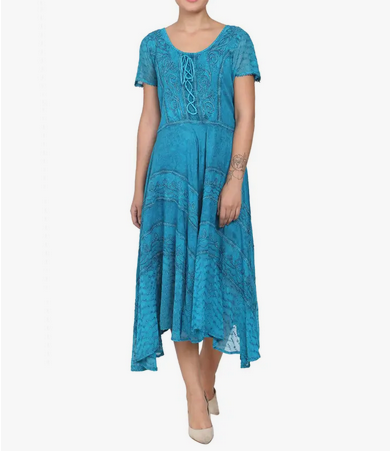 Women's Teired Lace Detail Maxi Dress - HalfMoonMusic