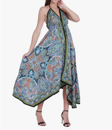 Women's Paisley Scarf Dress - HalfMoonMusic