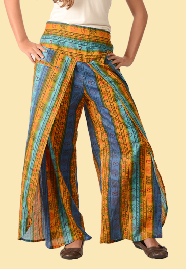 Womens Chakra Om Faux Wrap Pants - HalfMoonMusic