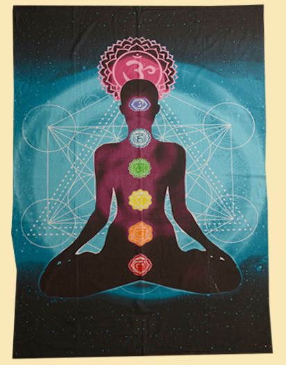 Chakra Yoga Tapestry - HalfMoonMusic