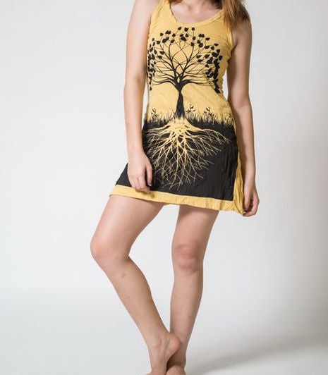 Womens Tree Of Life Tank Dress - HalfMoonMusic