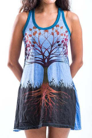 Womens Tree Of Life Tank Dress - HalfMoonMusic