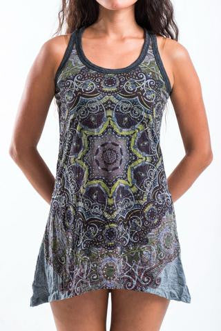 Womens Sacred Mandala Tank Dress - HalfMoonMusic