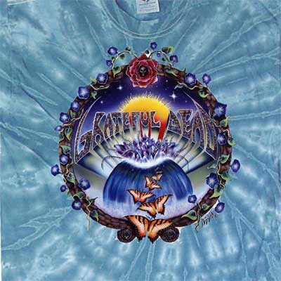 Grateful Dead Butterfly Moon Flower Tie-Dye T-Shirt - HalfMoonMusic