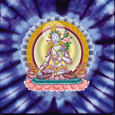 White Tara Art Print Tie-Dye T-Shirt - HalfMoonMusic
