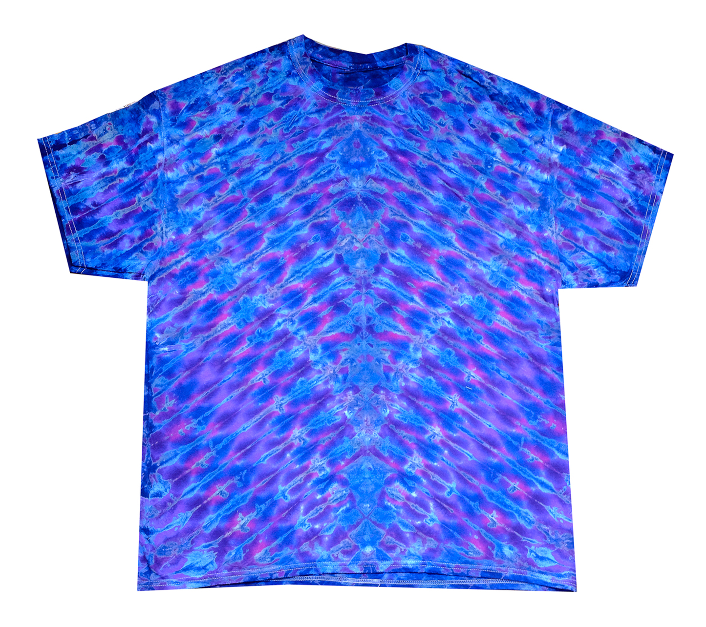 Mens Big Blue Vee Tie-Dye T-Shirt - HalfMoonMusic