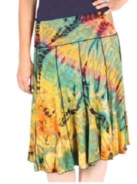 Tie Dye Panel Skirt - HalfMoonMusic