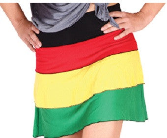 Layered Rasta Mini Skirt - HalfMoonMusic