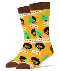 Men's Bob Ross Happy Tree Socks - HalfMoonMusic