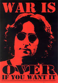 John Lennon War Is Over Sticker - HalfMoonMusic