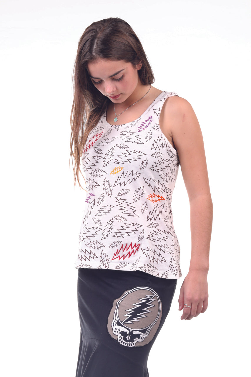 Grateful Dead Bolt Patterned Racerback Tank Top - HalfMoonMusic