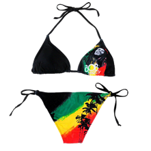 Bob Marley Rasta Black Bikini - HalfMoonMusic