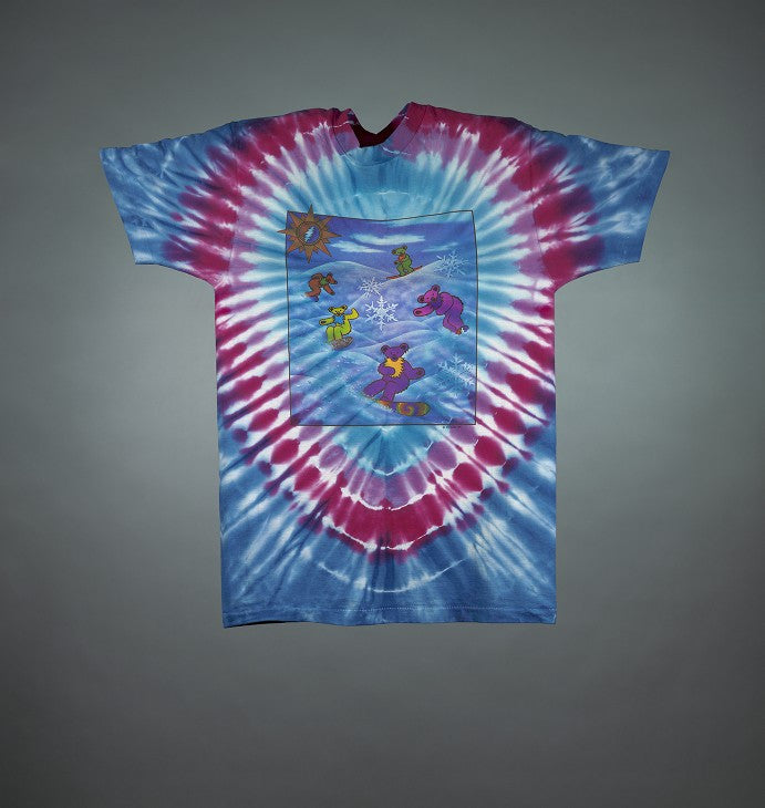 Grateful Dead Men's Big Bear Tie Dye T-Shirt Blue