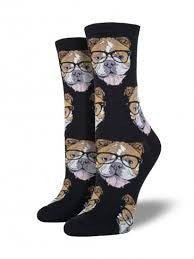 Bulldogster Women's Socks - HalfMoonMusic