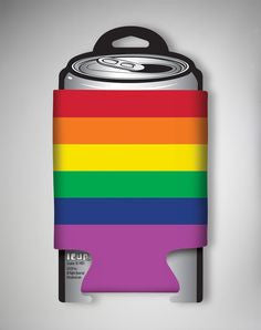 Rainbow Can Koozie - HalfMoonMusic