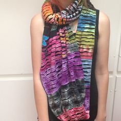 Assorted Patchwork Razor Cut Scarf - HalfMoonMusic