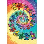 Grateful Dead Dancing Bears Spiral Poster - HalfMoonMusic