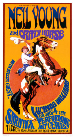 Neil Young Cowgirl Nouveau Art Print - HalfMoonMusic