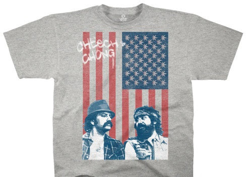 Cheech and Chong Red White Blue & Green T-shirt - HalfMoonMusic