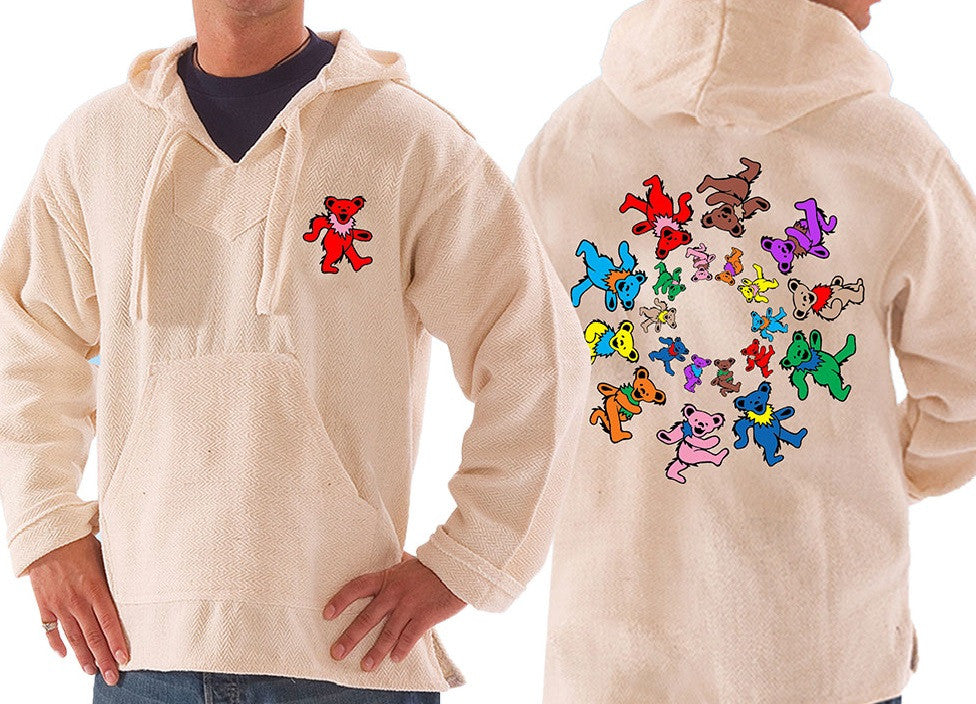 Grateful Dead Natural Baja Hoodie - HalfMoonMusic