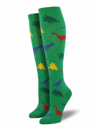 Womens Dinosaur Knee High Socks - HalfMoonMusic