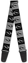 Grateful Dead Grey & Black Stealie Blocks Guitar Strap - HalfMoonMusic