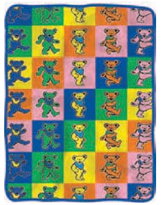 Grateful Dead Dancing Bears Fleece Blanket - HalfMoonMusic