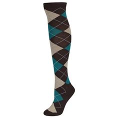 Womens Argyle Comfort Knee High Socks - HalfMoonMusic