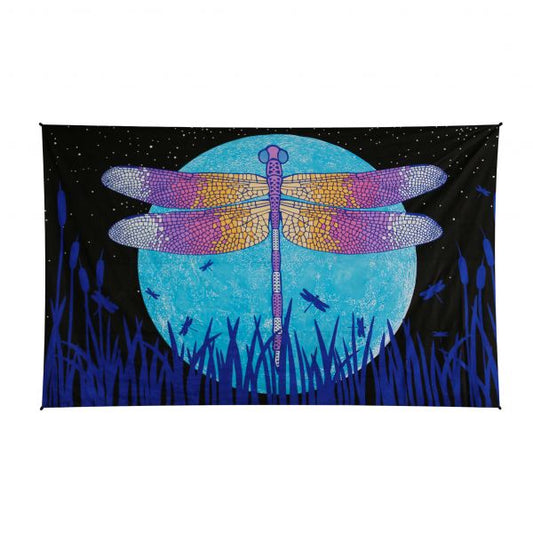 Glow in the Dark Dragonfly Tapestry - HalfMoonMusic