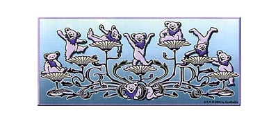 Dancing Bear Flowers Window Sticker - HalfMoonMusic