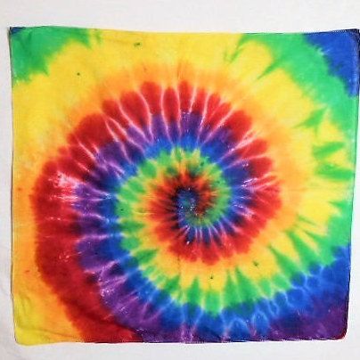 Rainbow Tie Dye Sprial Cotton Bandana - HalfMoonMusic