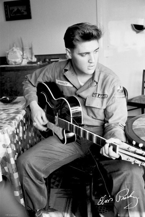 Elvis Army Guitar Poster - HalfMoonMusic