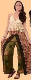 Women's Feelin' Groovy Faux Wrap Pants - HalfMoonMusic