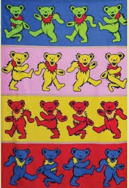 Grateful Dead Dancing Bears Rows Tapestry - HalfMoonMusic