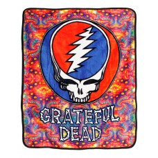Grateful Dead Steal Your Face Fractal Fleece Blanket - HalfMoonMusic