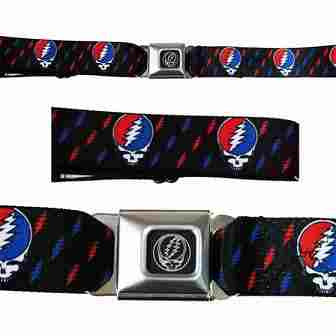 Grateful Dead SYF Bolts Seatbelt Buckle Belt - HalfMoonMusic